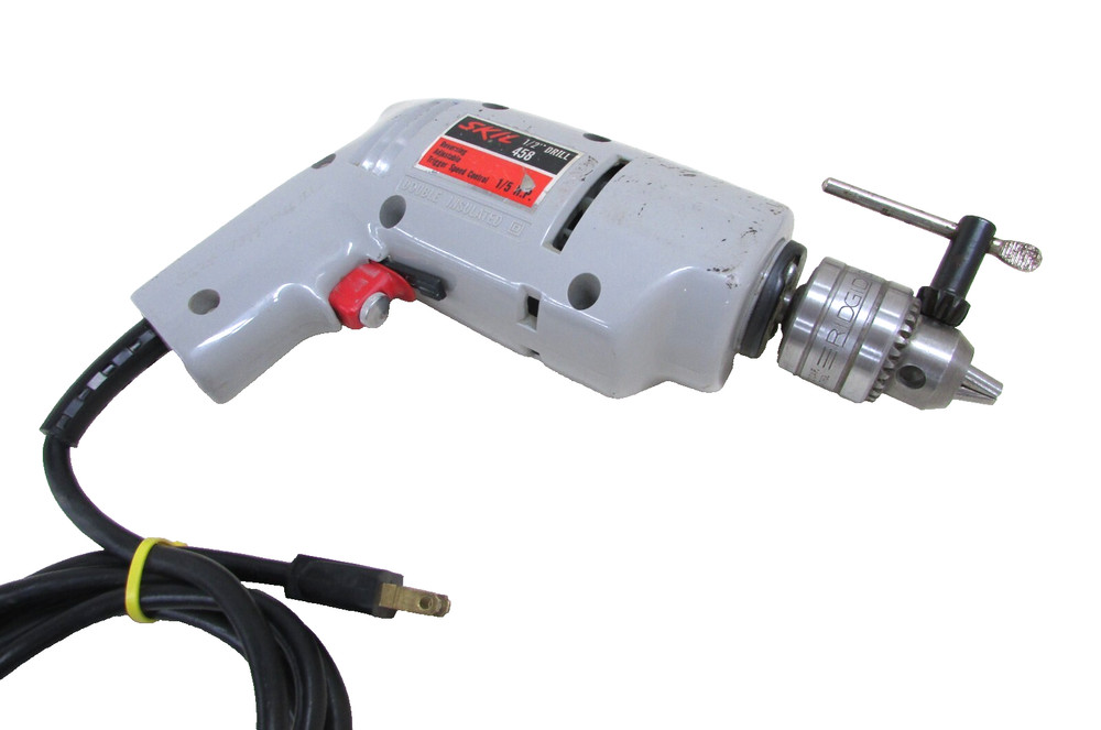 VINTAGE SKIL TOOLS 1/2” REVERSIBLE / ADJUSTABLE SPEED CONTROL TRIGGER DRILL 458