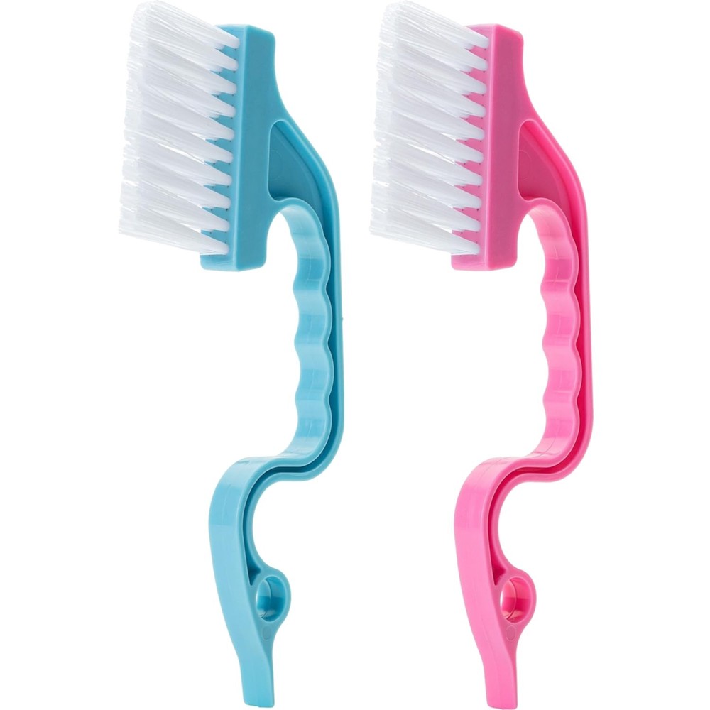 2-Pack Durable Cleaning Brushes for Window Tracks, Ergonomic Plastic Handle