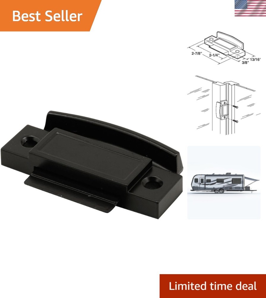 Heavy-Duty Diecast Spring-Loaded Sliding Window Latch & Pull - Black Finish