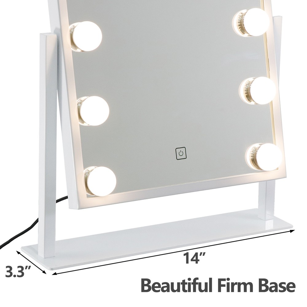 Makeup Mirror Vanity Mirror Hollywood Table Top with 12 LED Dimmable Bulb