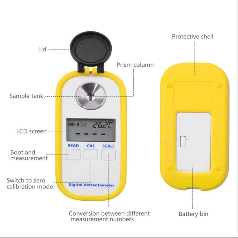 Digital Sugar Brix Refractometer Brix Meter Honey Sugar Content Meter with 0-50%