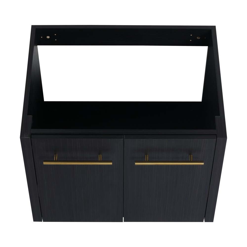 Wall-mounted bathroom cabinet without sink Features double doors with handles
