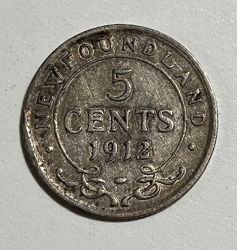 1912 Newfoundland Silver 5 Cents