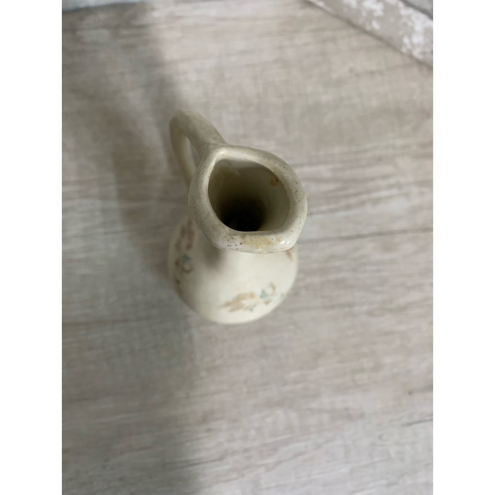Porcelain Bud Vase 8” Flower Stylized Handle