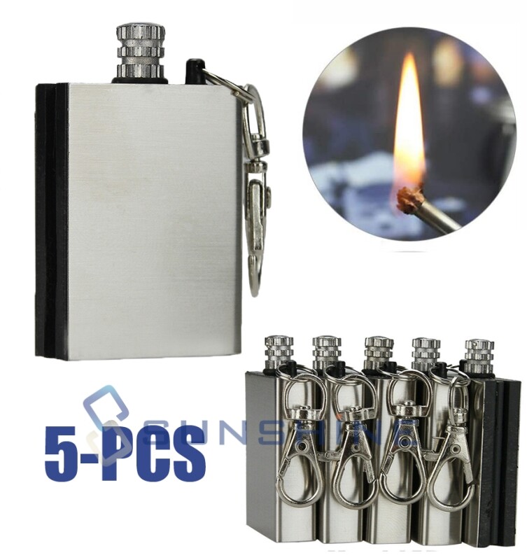 2 in 1 Portable Multitool Permanent Match Lighter Striker Fire Starter Survival