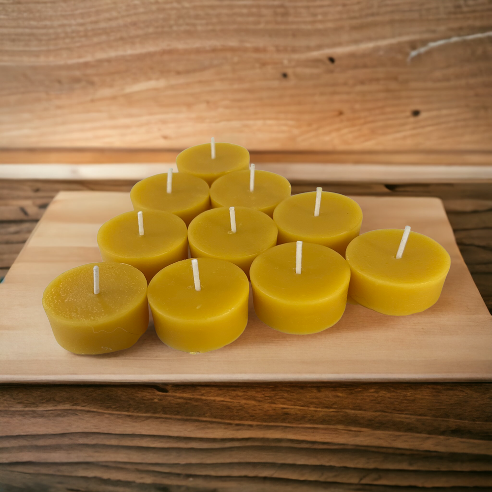 100% Beeswax Tea Light Candles, Refills with and without cups