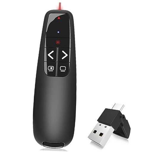 Wireless Presentation Clicker PowerPoint Presenter Remote : USB Type Red Light