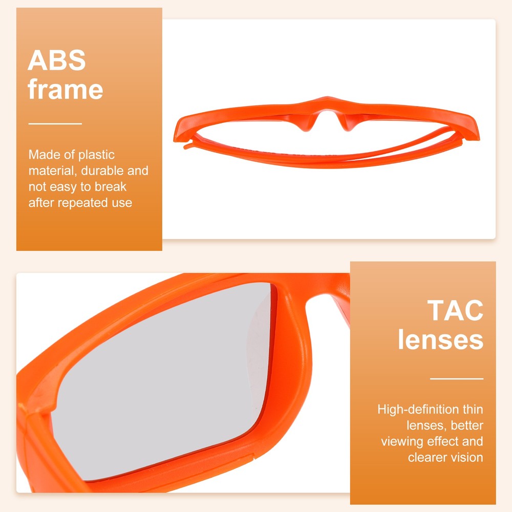 4pcs Polarized 3D Viewing Glasses, Passive Circular 3D Glasses,Orange