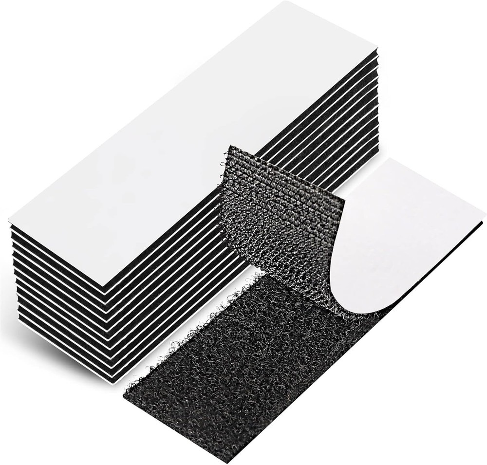 12 Pack Strong 1x4" Double-Sided Hook and Loop Tape - Reusable Adhesive Solution