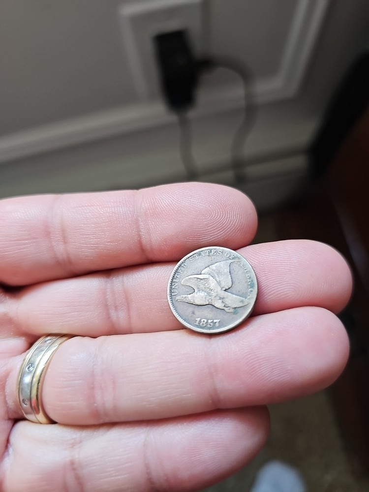 1857 Flying Eagle Cent - Rich Front & Back, F+ Details