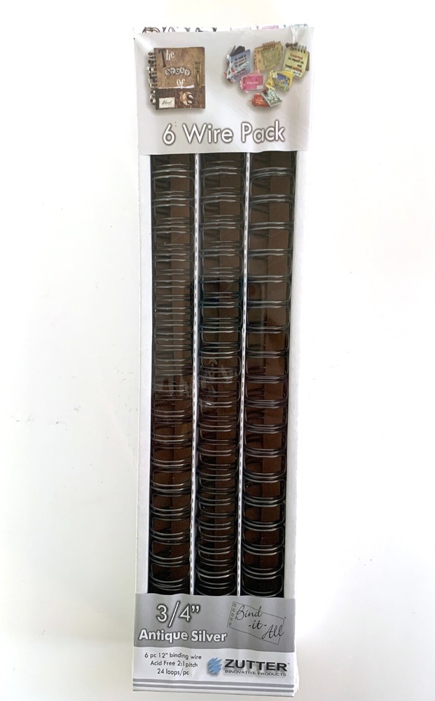 Zutter Bind It All 3/4"  Antique Silver Wire Binding Coils 6 Pieces