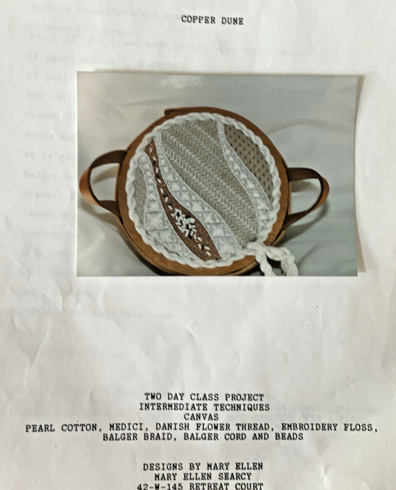 Mary Ellen Searcy Copper Dune Needlepoint Kit Chart Threads Includes Class Notes