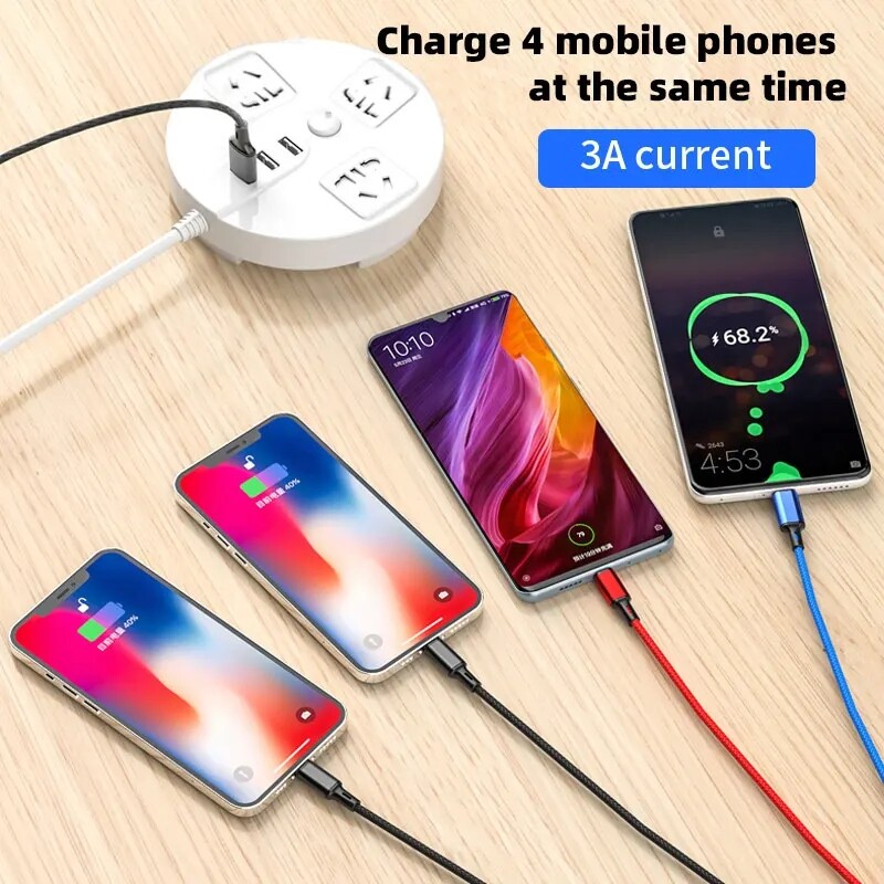 4 in 1 Multi USB Charging Cable Fast Charger Cord For iPhone/Type C/Micro -2024