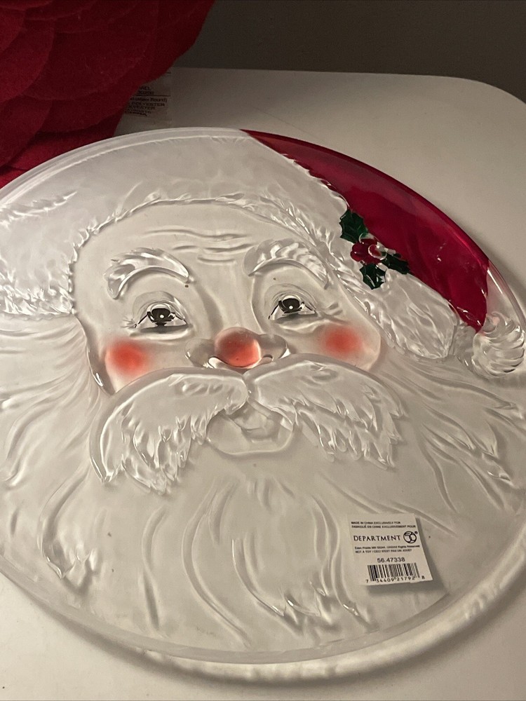 Dept 56 Plastic Santa Platter 12”
