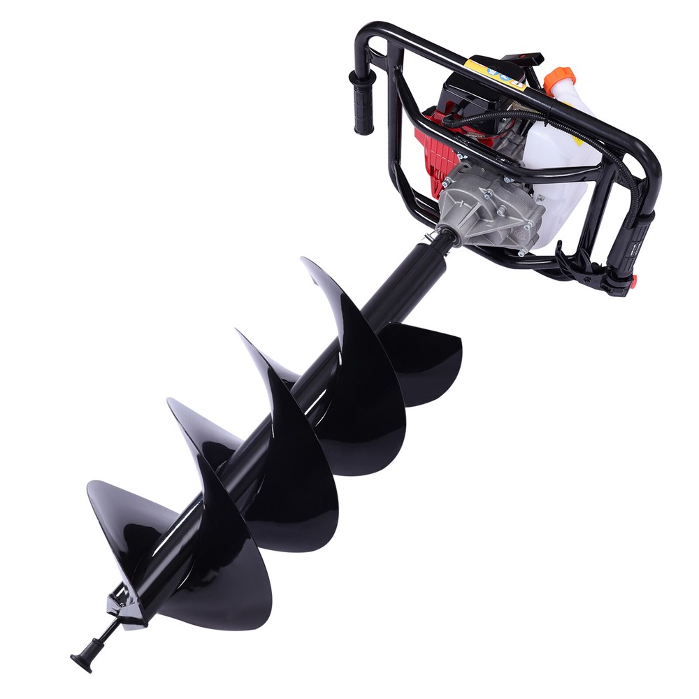 3HP 63CC 2-Stroke Gas Powered Earth Auger Post Hole Digger with 12" Drill Bit