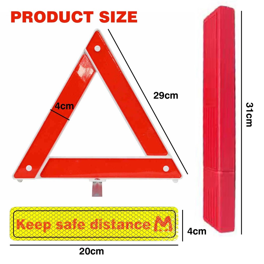 Warning Triangle Vehicle Warning Triangle Car Packed Foldable Car Breakdown Triangle Car Accessories...