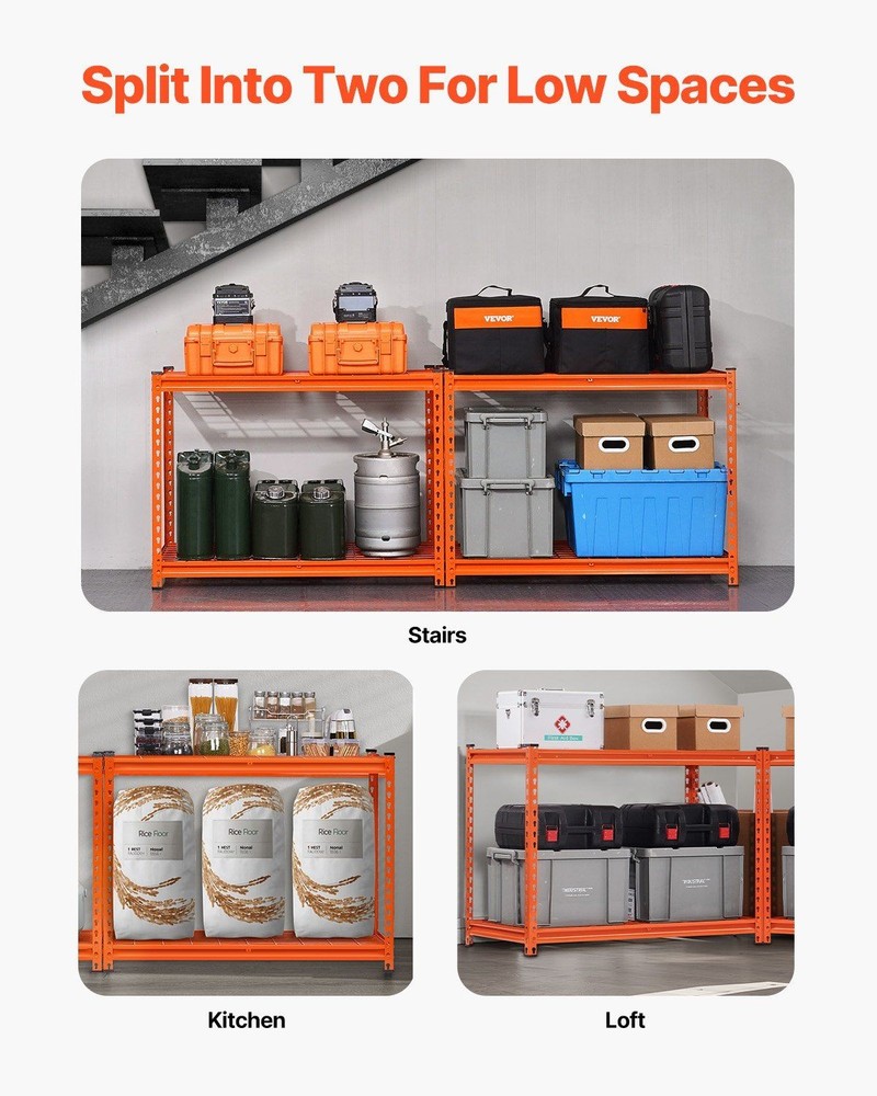 4Tier 2400lb Max Load Adjustable Metal Storage Rack