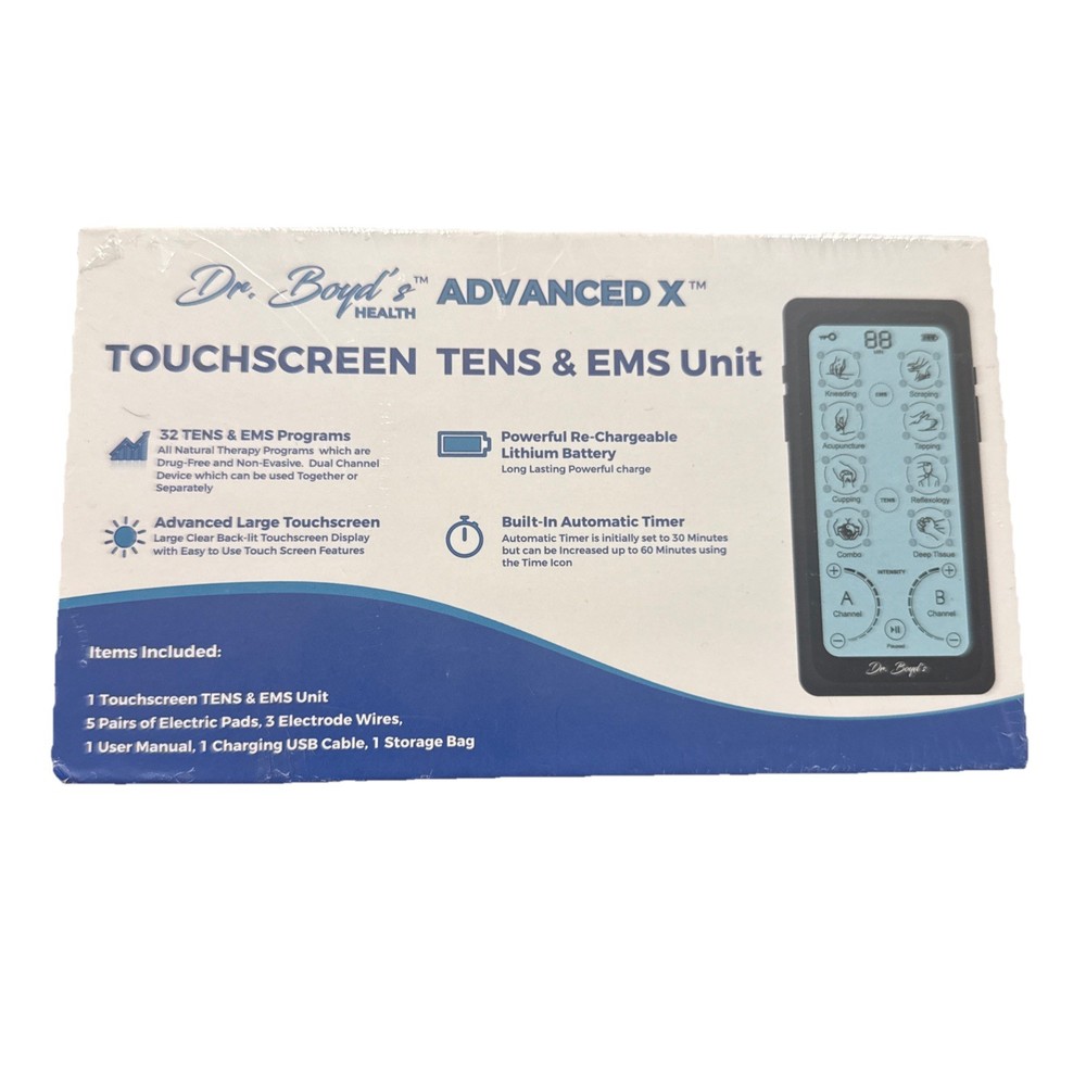 Dr. Boyd's "Advanced X" Touchscreen TENS & EMS Unit 32 Modes 8 Settings