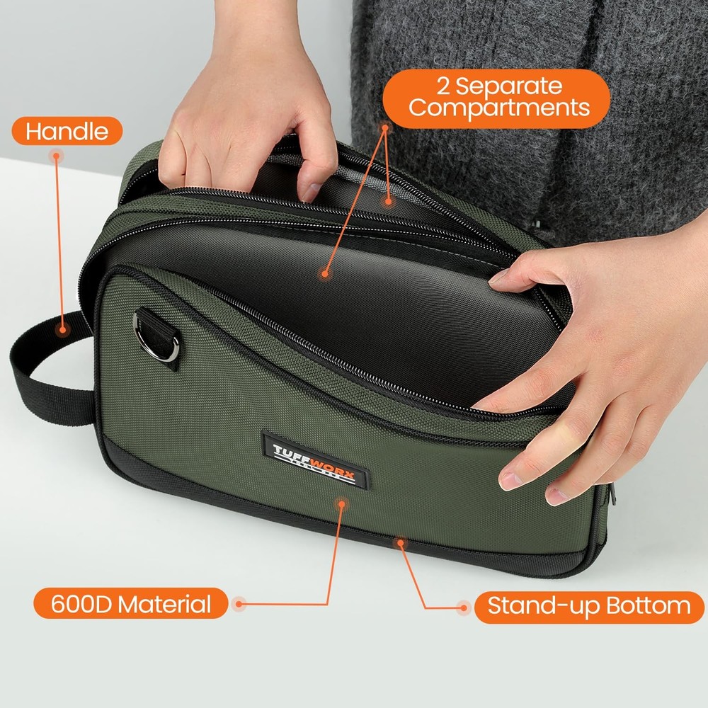 Tool Bag, Dual Compartment Storage Pouch (Gray)