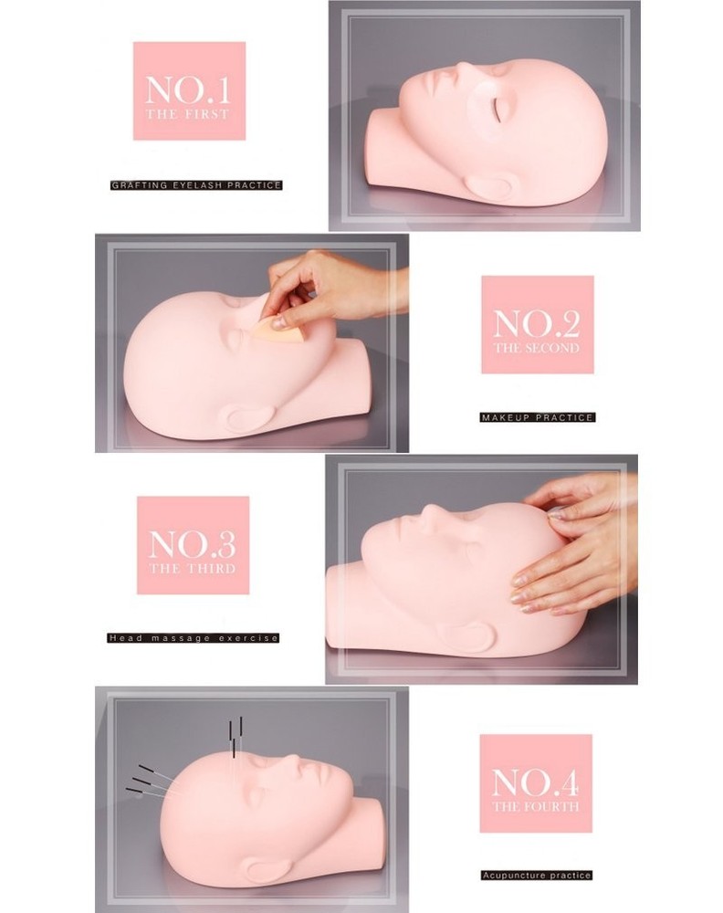 Pro Training Mannequin Head for Makeup & Eyelash Extensions - Soft Silicone