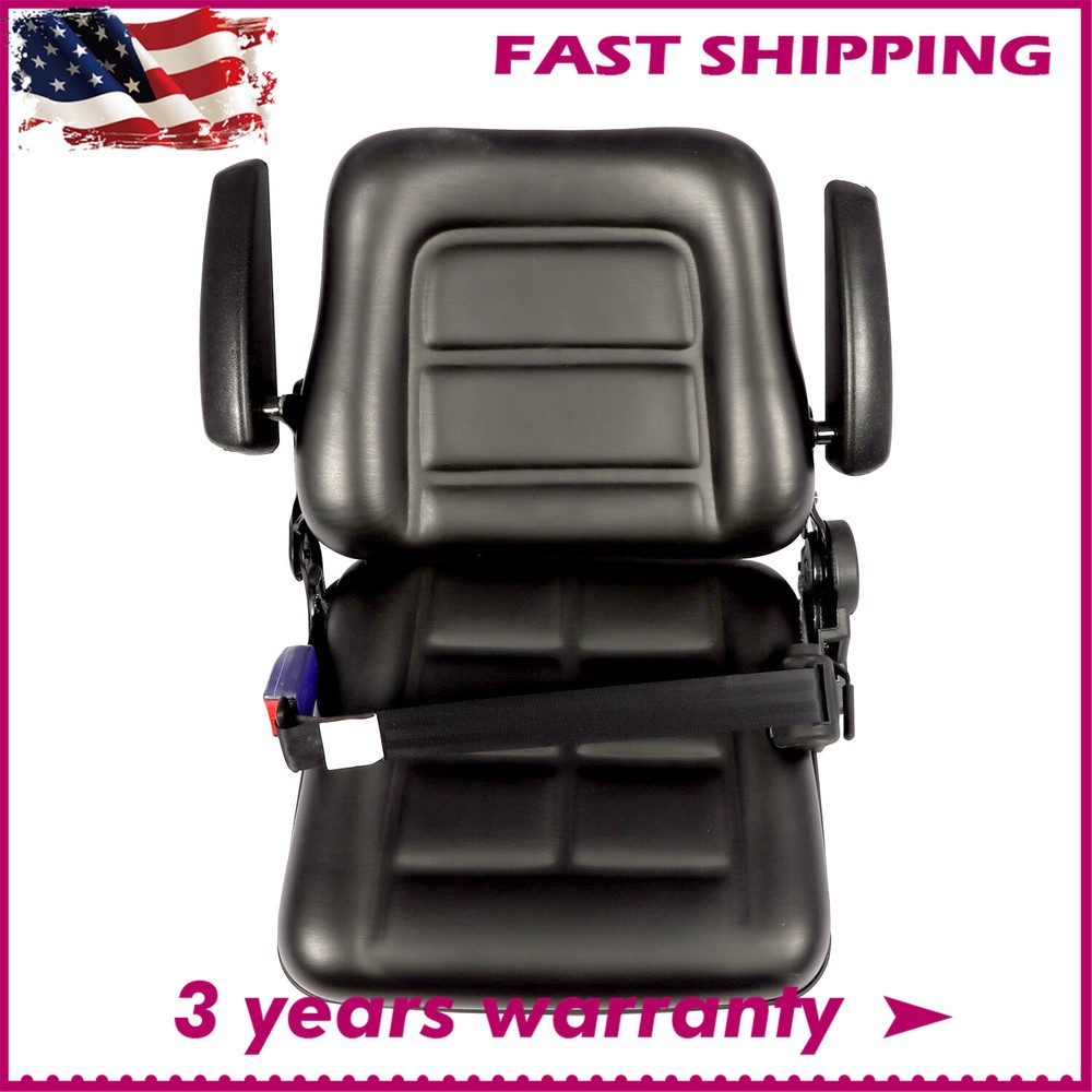 Tractor Forklift Seat Excavator Universal Adjustable Backrest Armrest