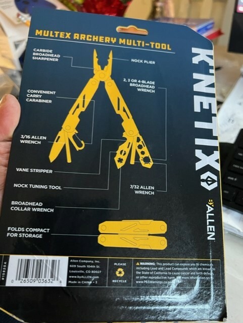 Allen K’netix Multex Archery Multi-Tool 15+ Tools Wrench Sharpener Nock Tuning