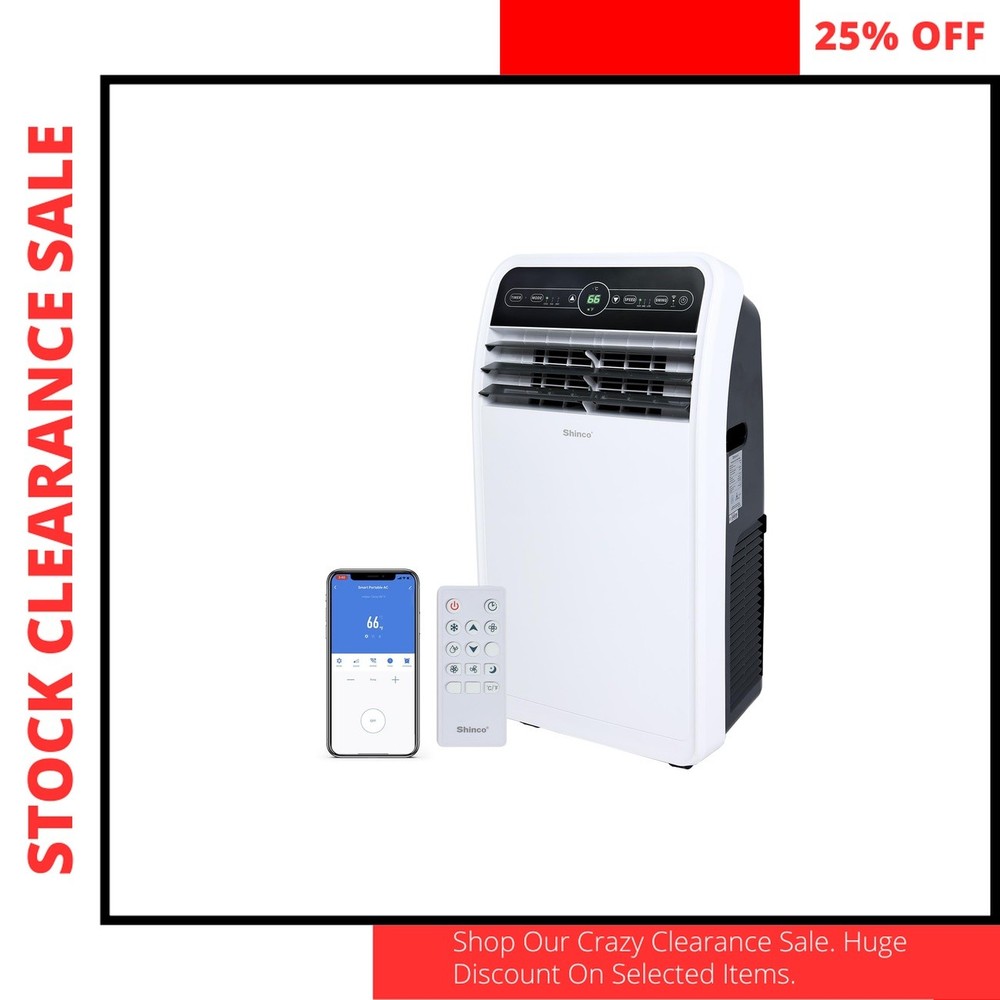 10000 BTU Portable AC Shinco WiFi Enabled 400 sqft