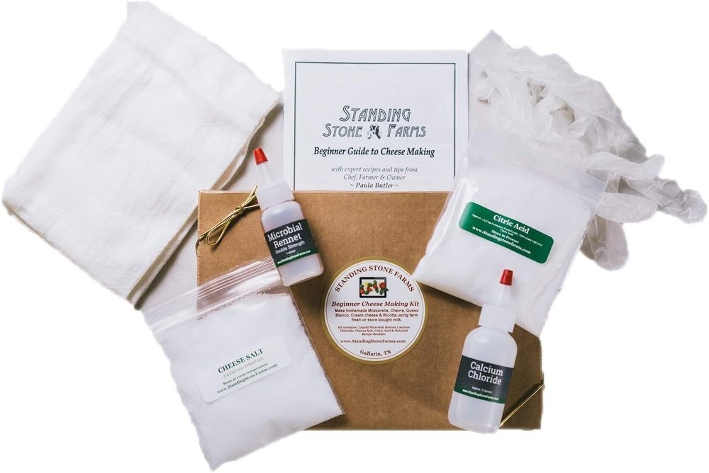 Basic Beginner Cheese Making Kit - Mozzarella, Burrata, Burricota, Chevre, Ri...