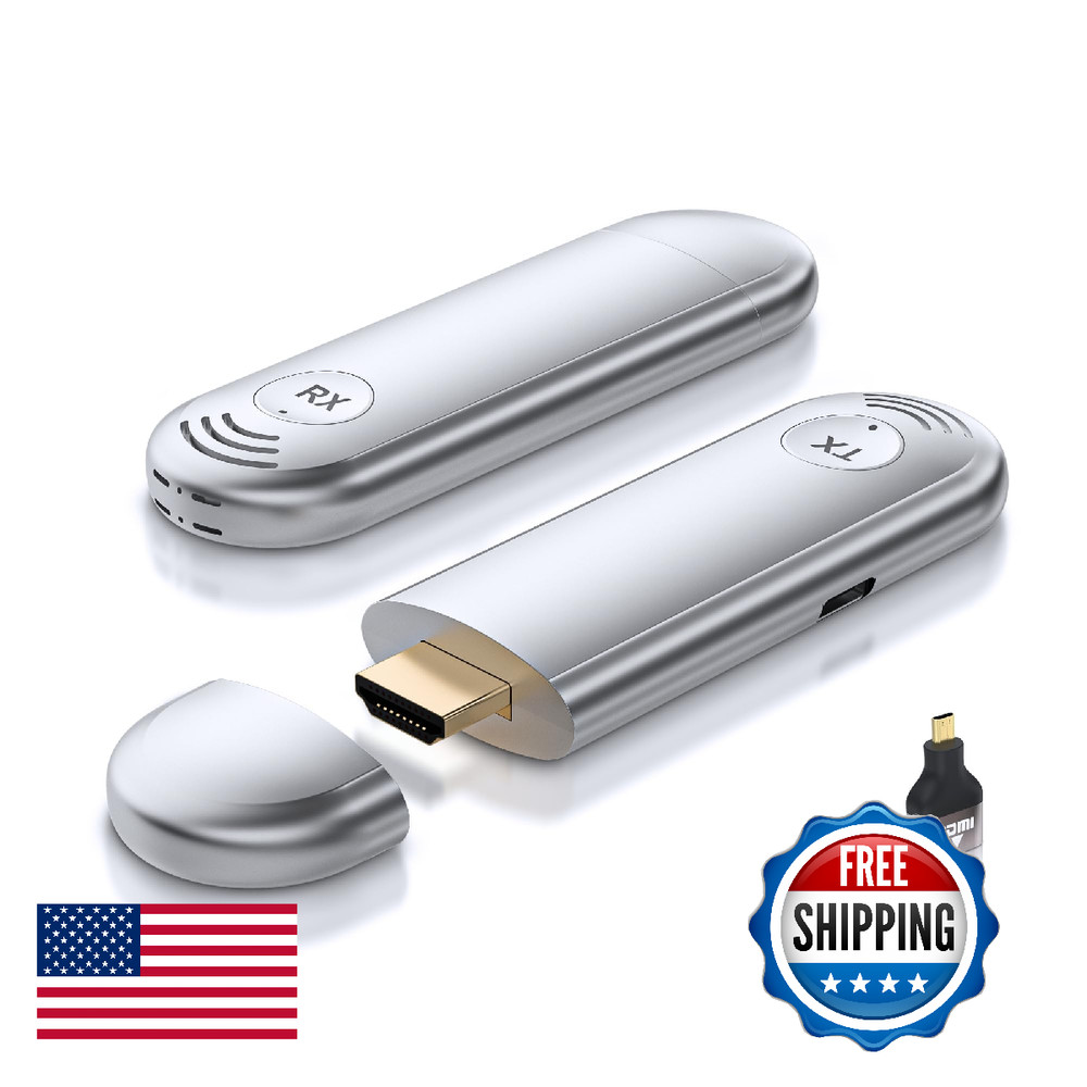 Wireless HDMI Transmitter Receiver, 4K Decoding, 1080P Output, 100FT Range, Plug
