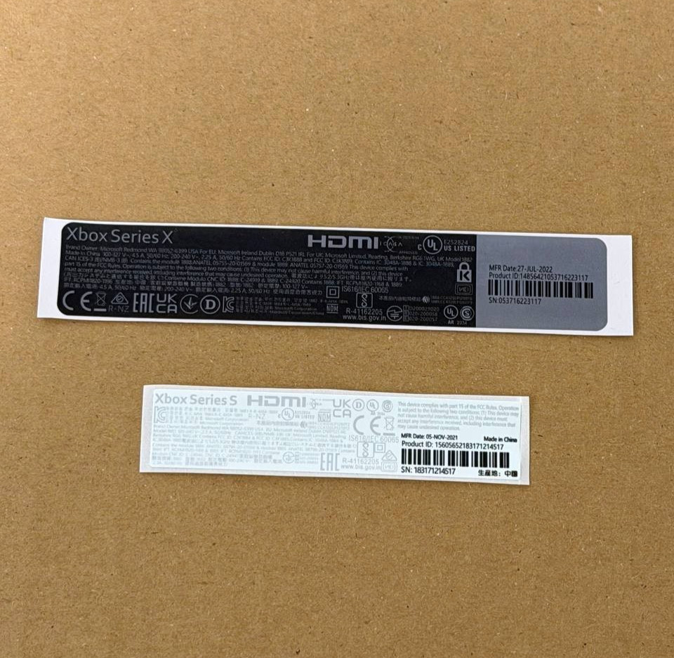 1 Pc fits  Xbox X / S Series Console Sticker Label Replacement