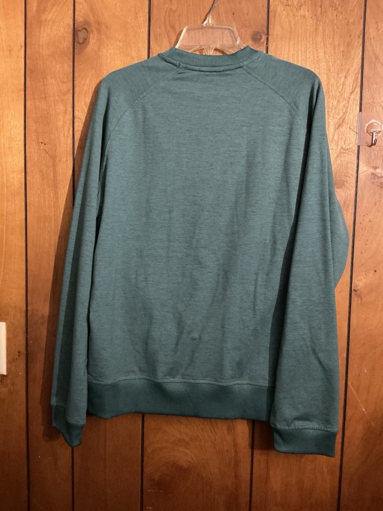 Puma Men's Pullover Jacket Green Long Sleeve Size Medium Pockets