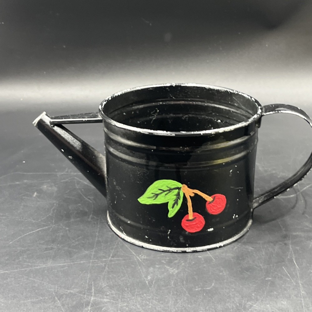 Vintage watering can small with cherries