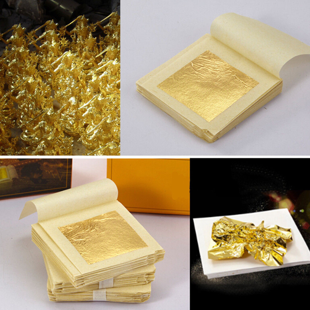 10PCS Golds Leaf Sheets Crafts 43*43mm