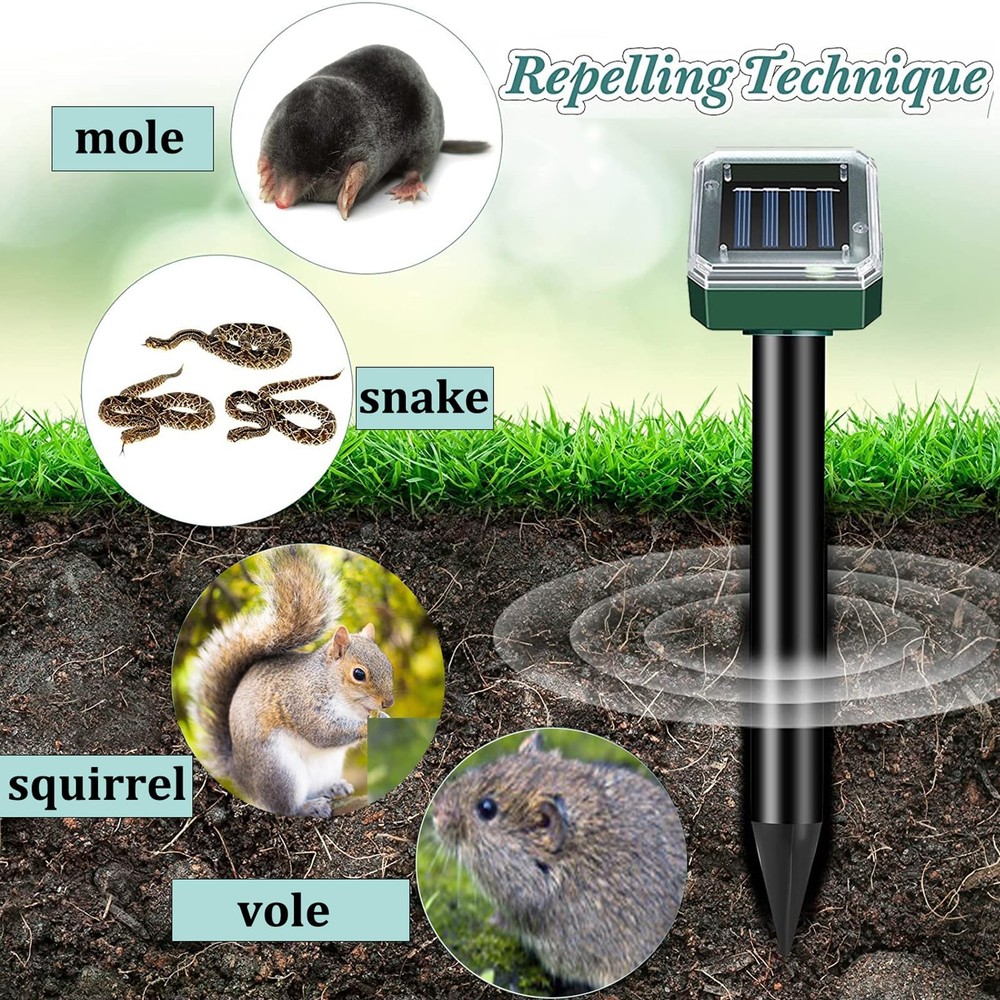 Solar Powered Mole Repellent for Lawns10 Pack Repeller Deep Green