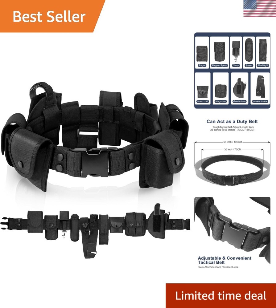 Tactical Duty Belt Set - Complete Modular System with Holsters for Security Pros