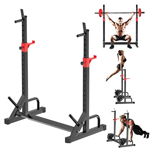 FONBEAR Adjustable Squat Rack, Barbell Rack, Bench Press 550 LBS Max Load