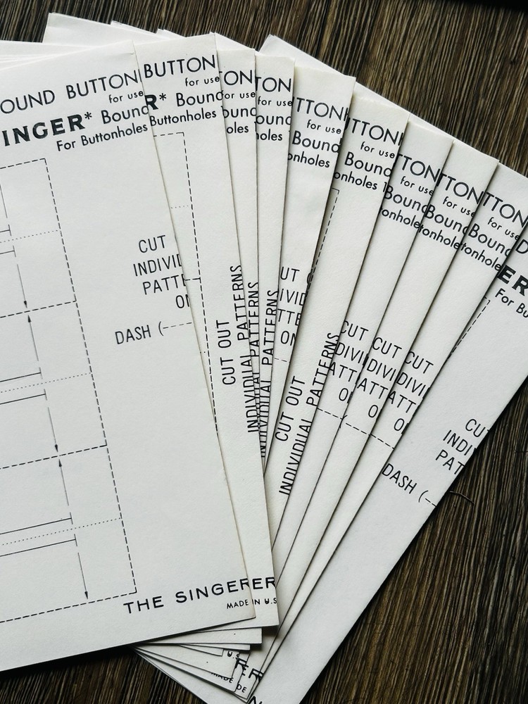 Singer Bound Buttonhole Maker C548 Packet Envelope Patterns Instructions USA