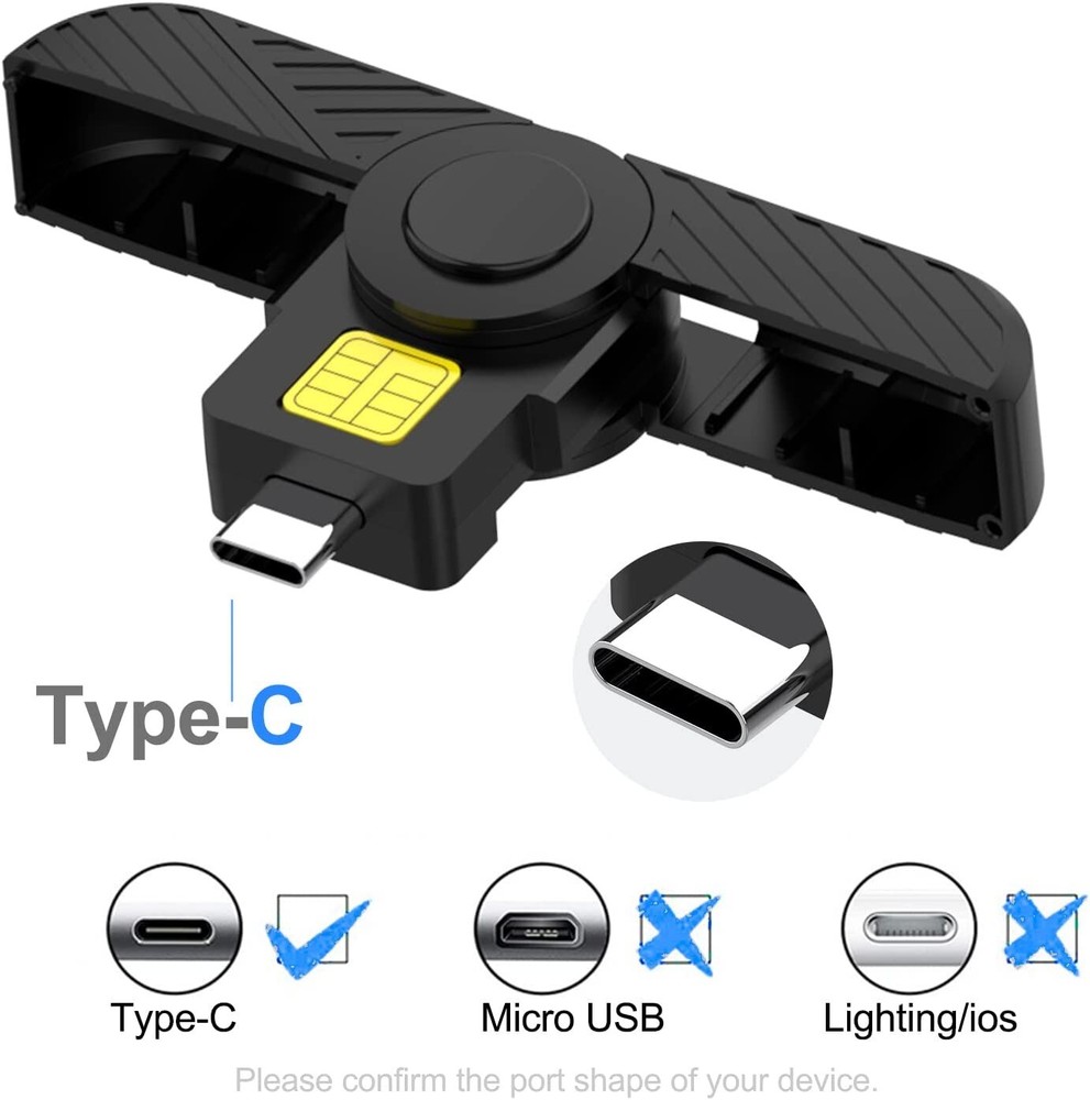 CAC Reader, DOD Military USB C Common Access CAC Card Reader Windows, Mac OS Lin