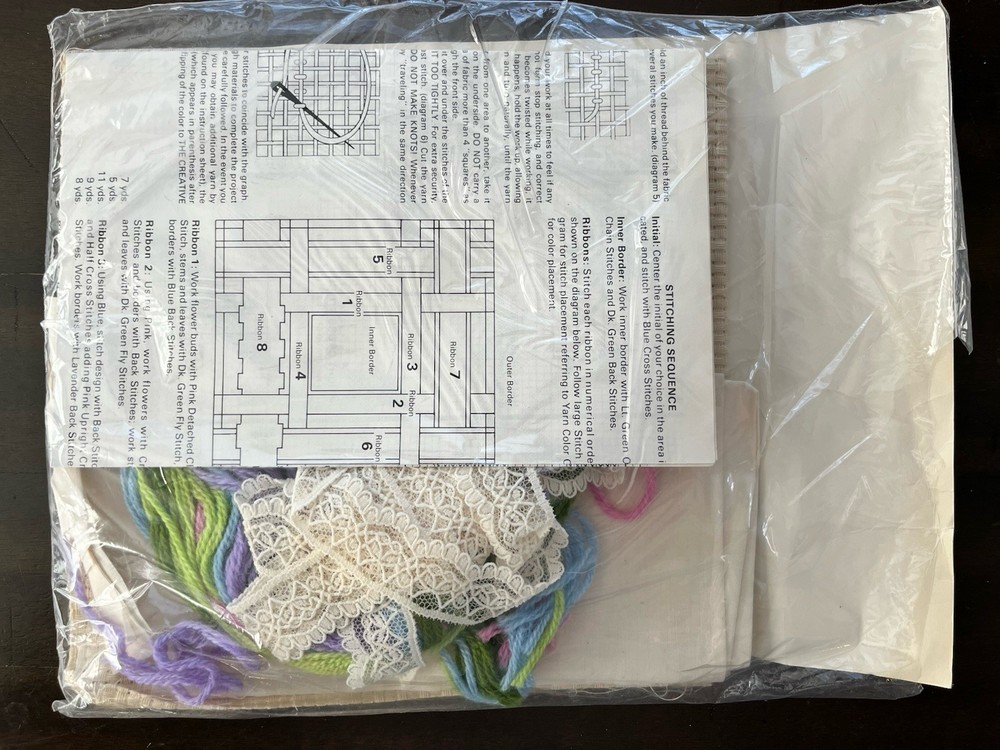Creative Circle Romantic Ribbons Pillow Kit (Model 0468) 15x15