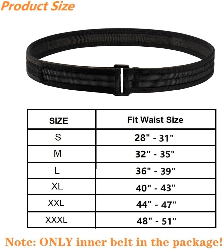 Inner Belt w/Hook/Loop Liner 1.5" Duty Trouser Under w/Polymer Small
