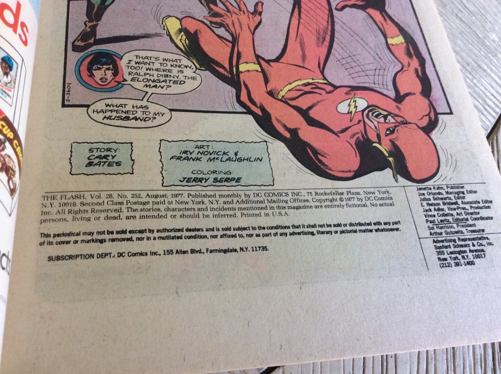 1977 DC comics flash issue number 252