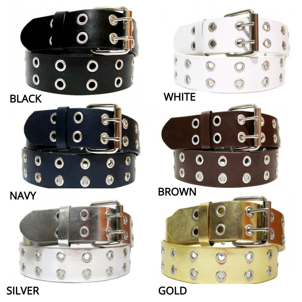 EMP Unisex Bonded Leather 2-rows Grommet Belt