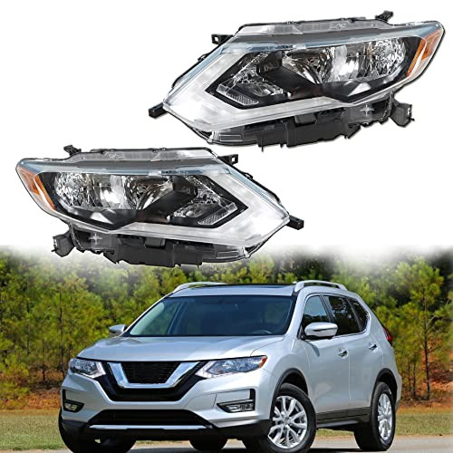 LH & RH Headlight Halogen Left and Right Side Headlamp Assembly Replacement