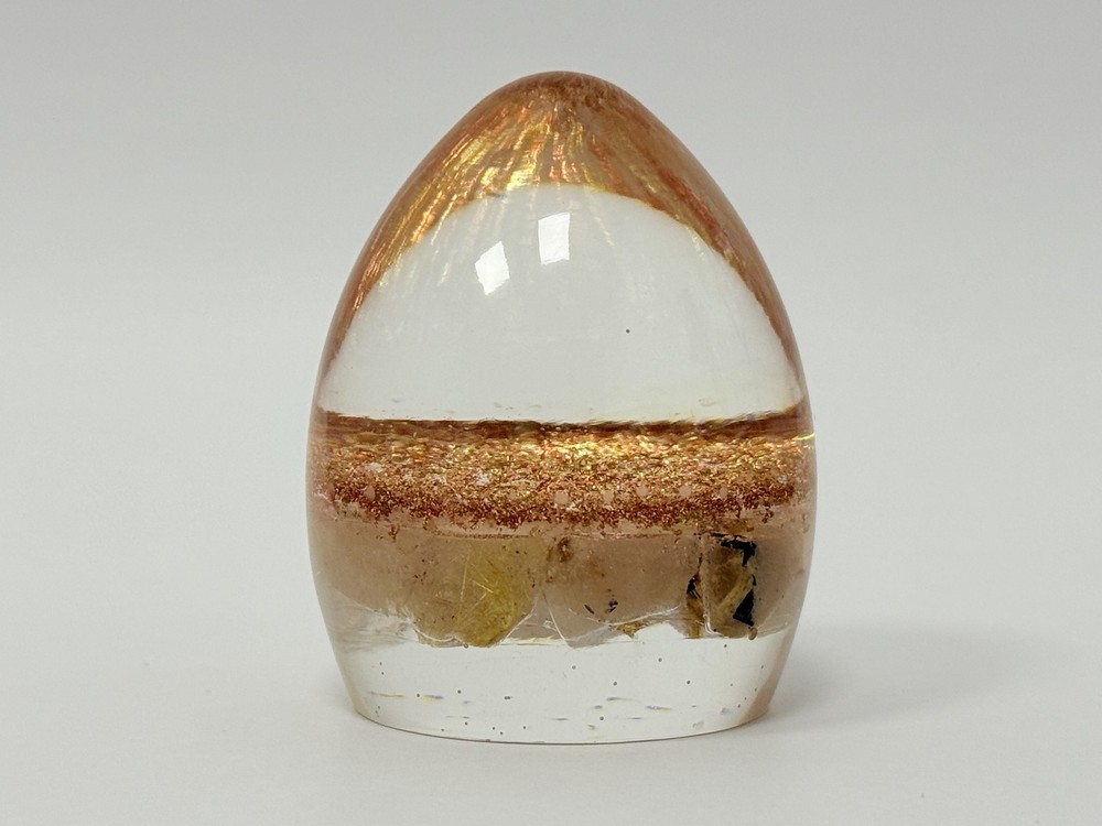 Orgone Energy Egg with Rutilated Quartz – Protective & Decorative Piece