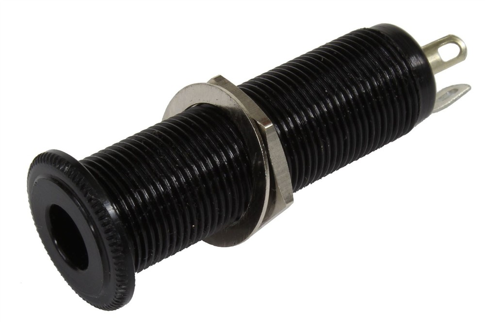 Switchcraft Stereo Long Threaded Barrel 1/4" Input/Output Jack - Black