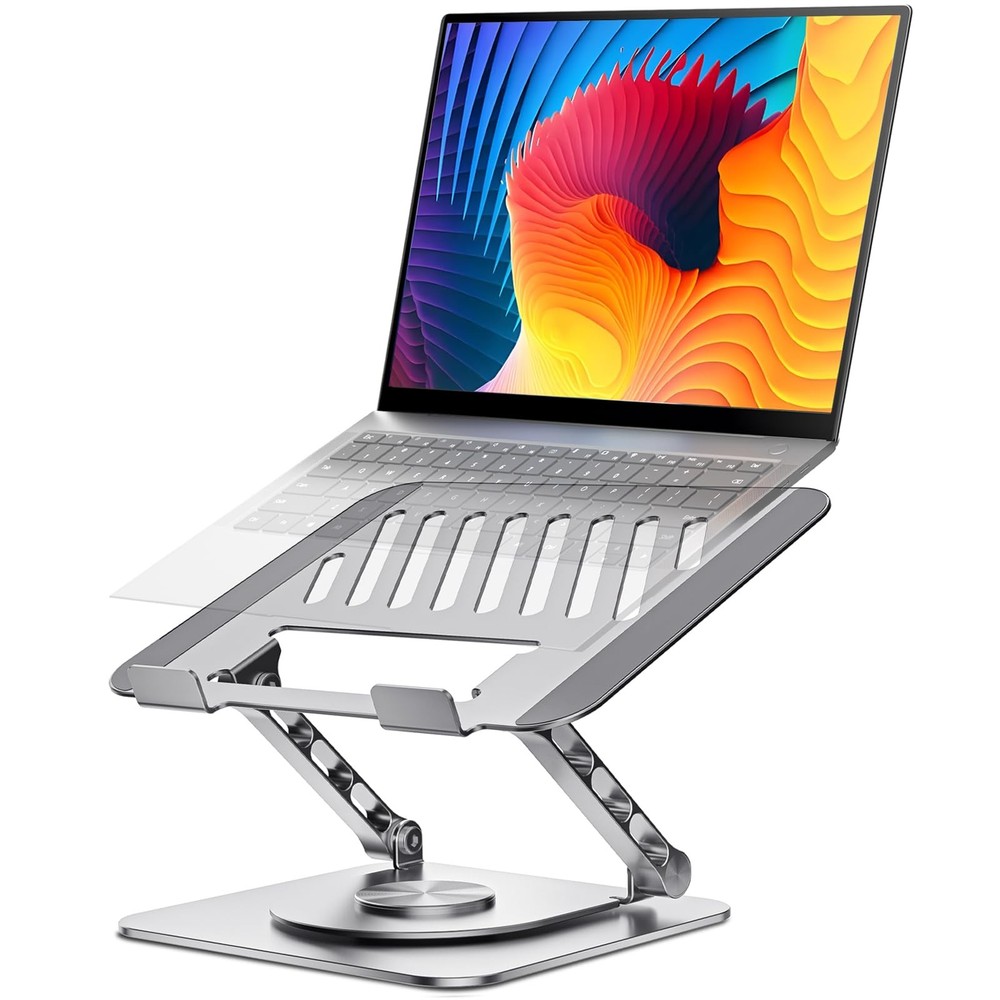 Adjustable Computer Stand with 360 Rotating Base, Ergonimic Foldable Laptop R...