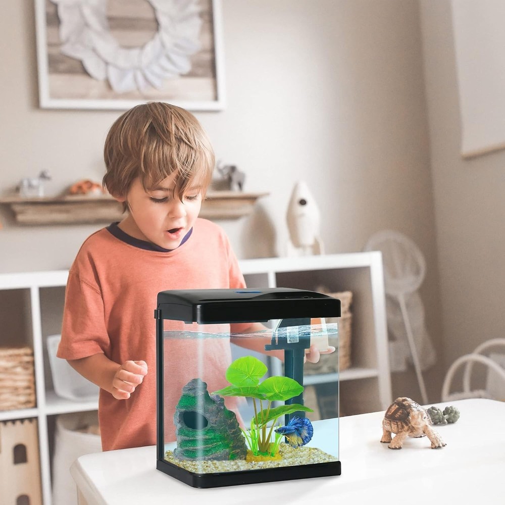 Self Cleaning Betta Fish Tank Kit with LED Light-