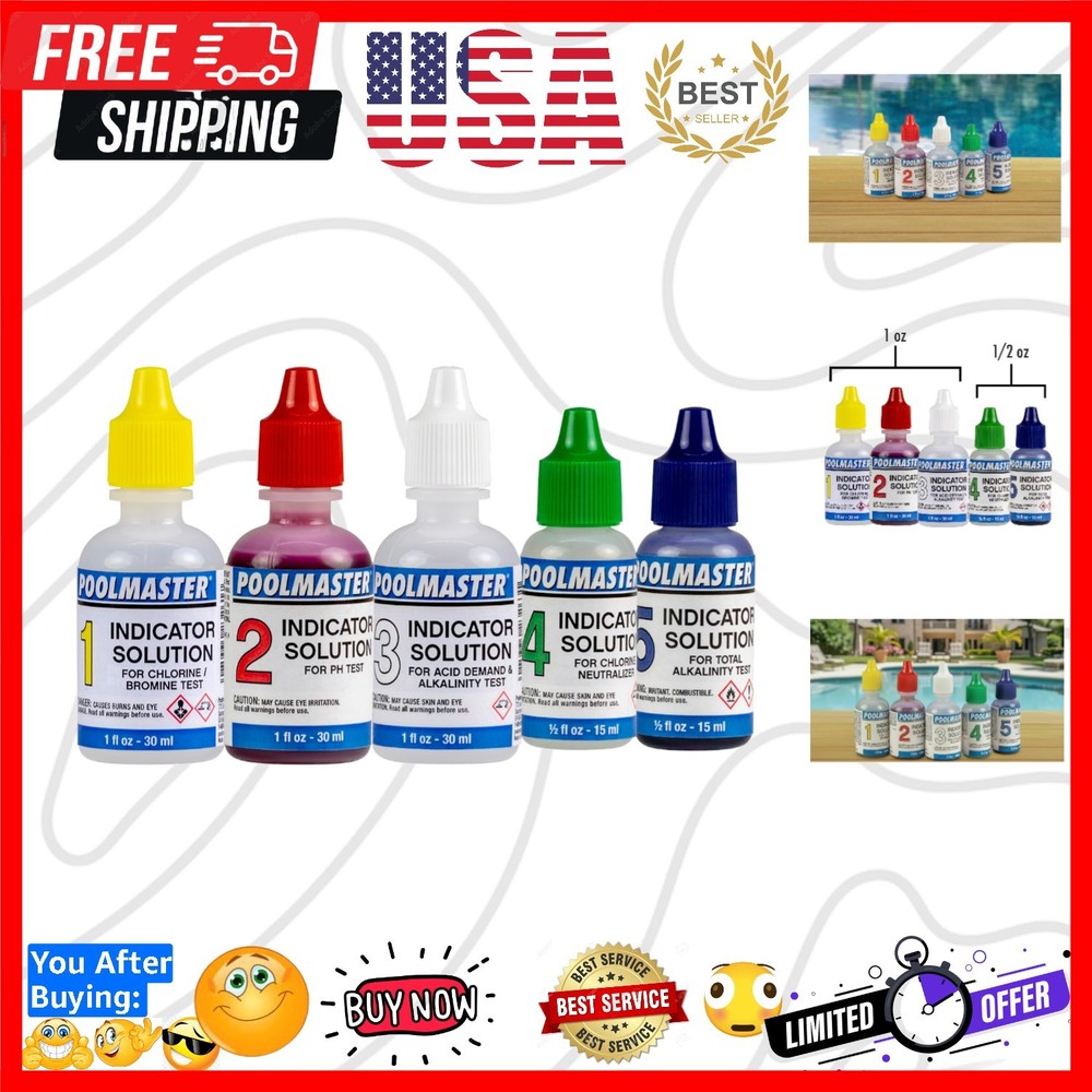 23227 Replacement Indicator Solutions - For Spa or Swimming Pool Water Testin...