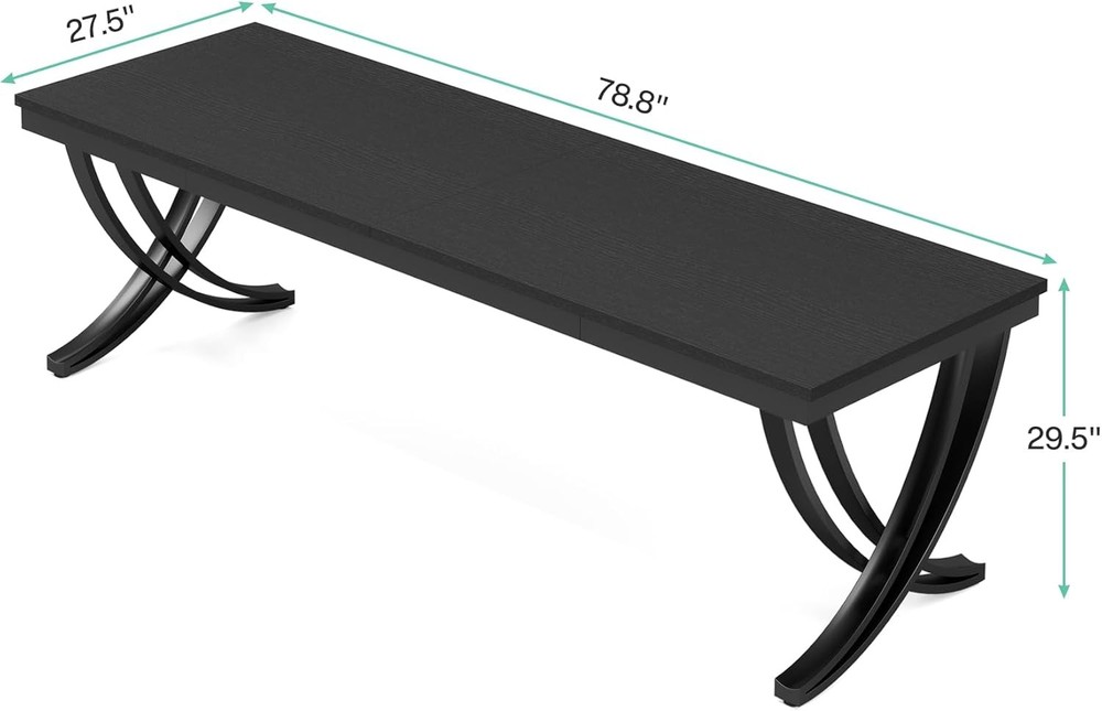 6.5FT Conference Table for 6-8 People, 78 inch Long Rectangular Seminar Table
