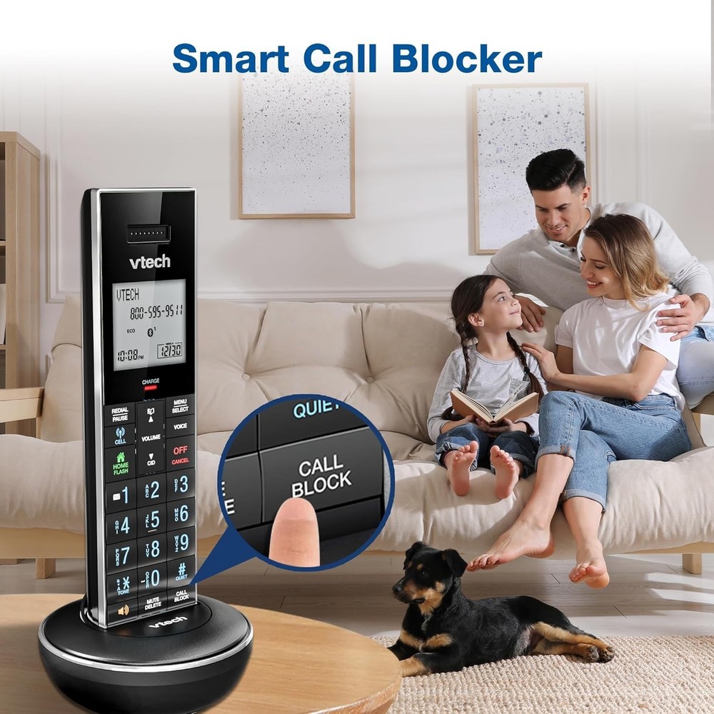 VTech LS6331 Cordless Phone DECT 6.0 Bluetooth Connect-to-Cell Smart Call Block